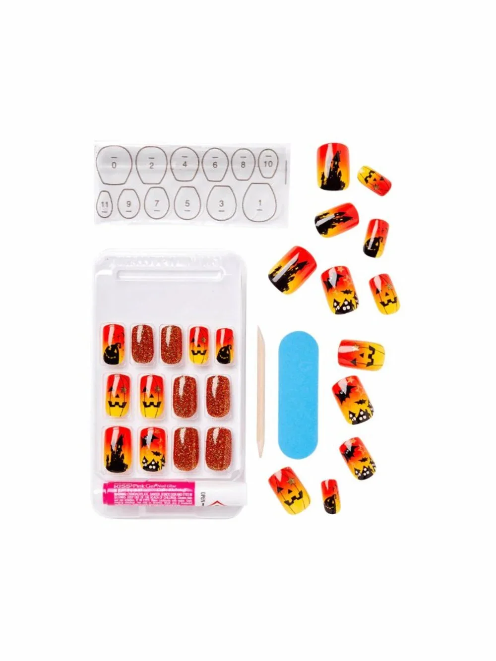 KISS Special Design Glow in the Dark Halloween Medium Length Nails - Red Lamp